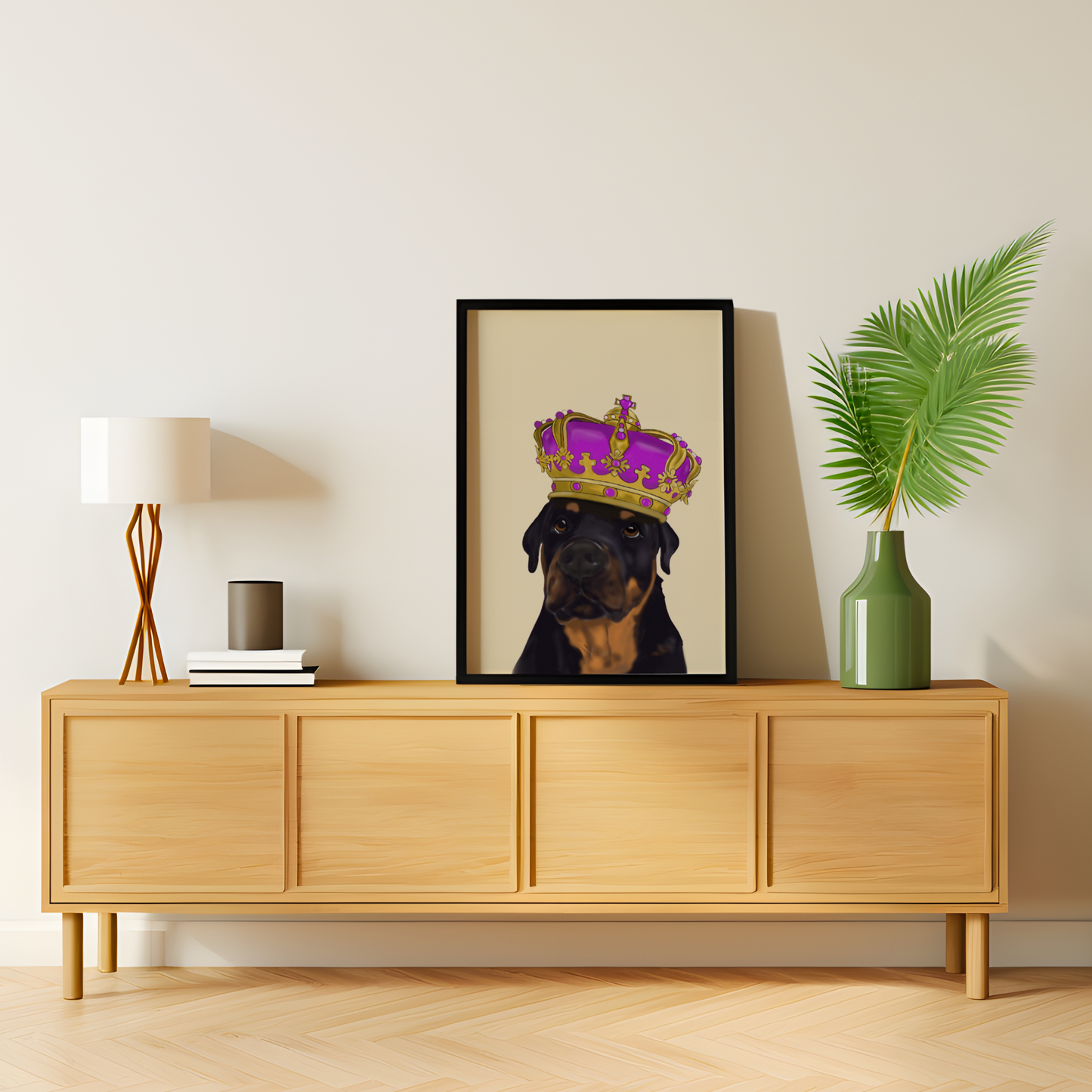 Royalty Pets Custom Pet Portrait 1 Pet Headshot With Crown