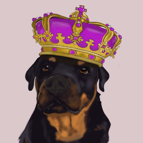 Royalty Pets Custom Pet Portrait 2 Pet Headshot With Crown