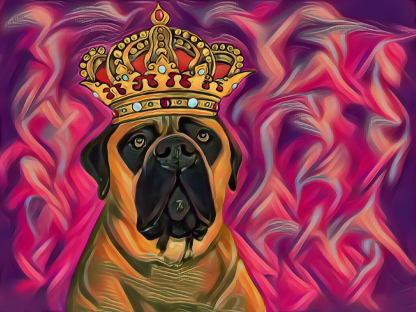 Royalty Pets Custom Pet Portrait 2 Pet Headshot With Crown