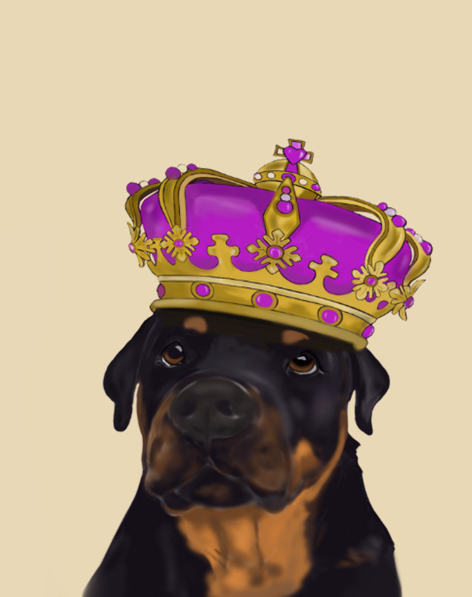 Royalty Pets Custom Pet Portrait 1 Pet Headshot With Crown