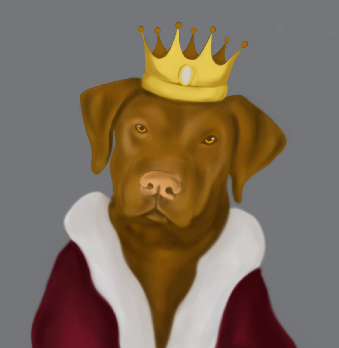 Royalty Pets Custom Pet Portrait 1 Pet Headshot With Crown