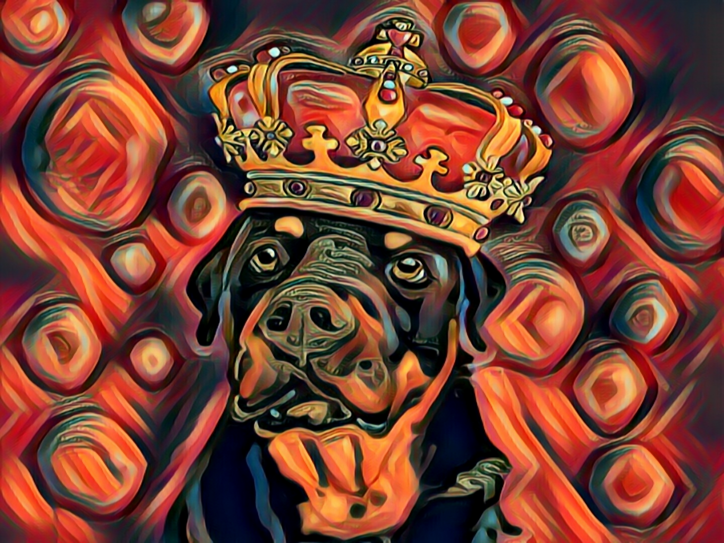 Royalty Pets Custom Pet Portrait 2 Pet Headshot With Crown