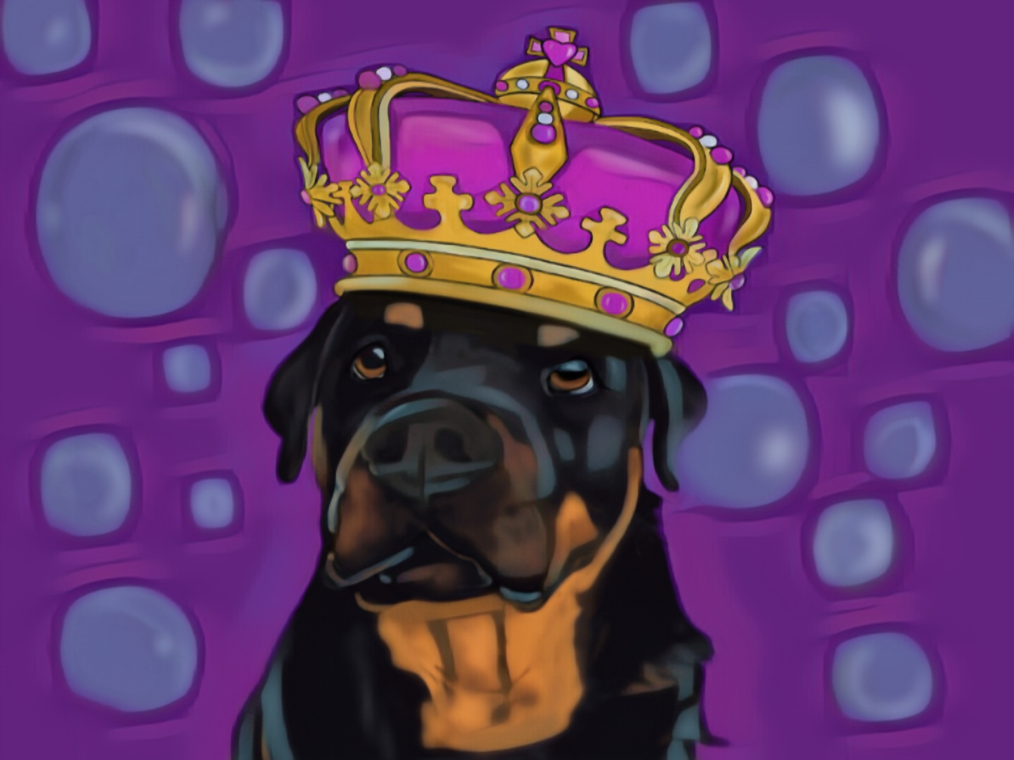 Royalty Pets Custom Pet Portrait 2 Pet Headshot With Crown