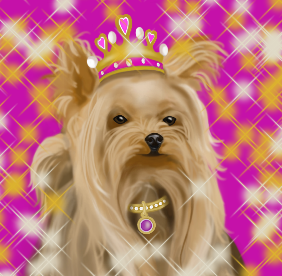 Royalty Pets Custom Pet Portrait 2 Pet Headshot With Crown